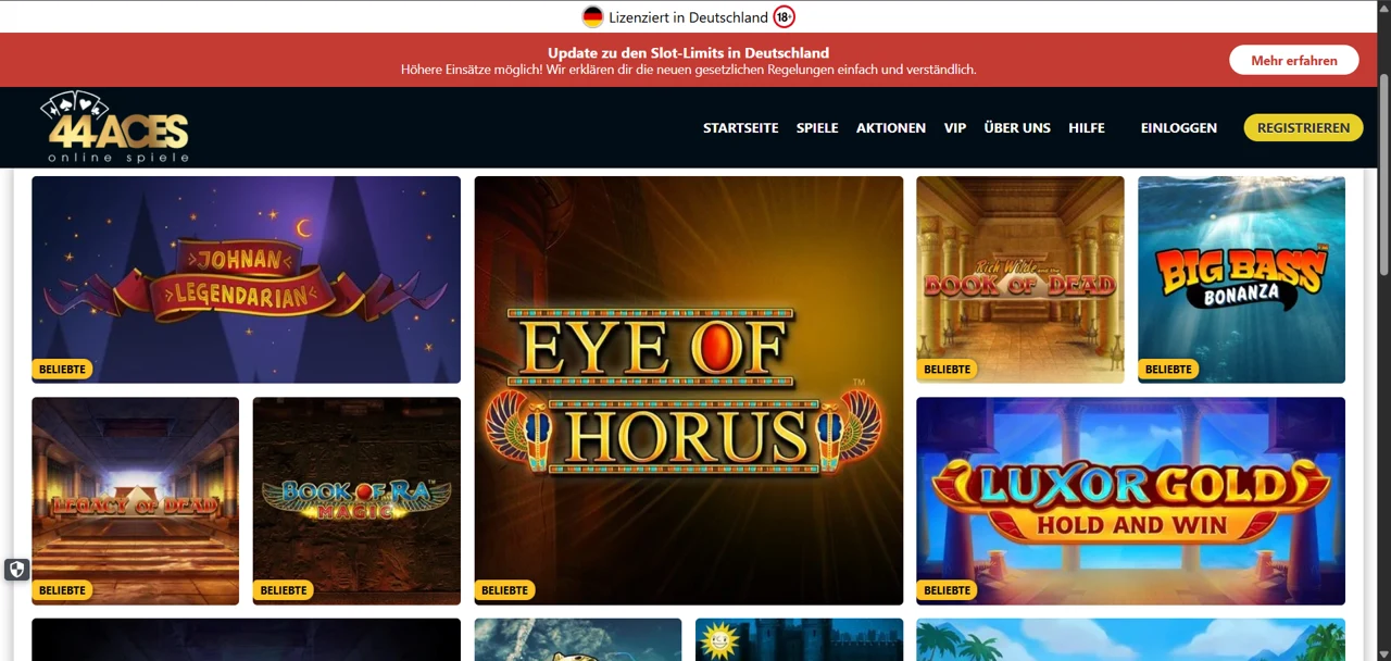 44aces Casino Screenshot 2
