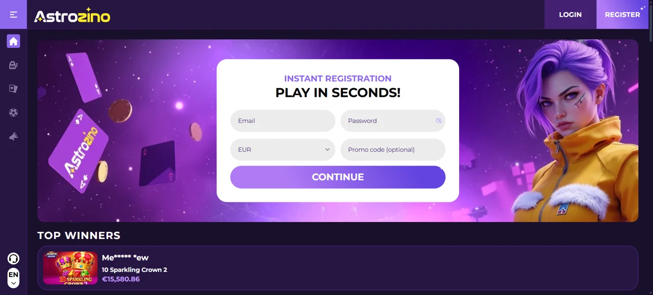 Astrozino Casino Screenshot 1