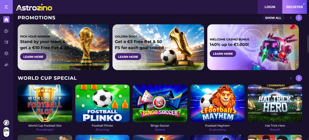 Astrozino Casino Screenshot 2