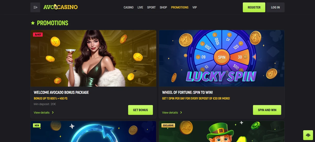 AvoCasino Screenshot 1