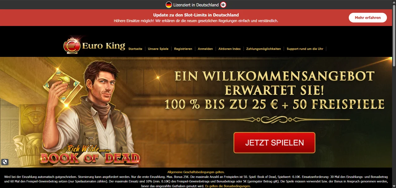 Euro King Casino Screenshot 1