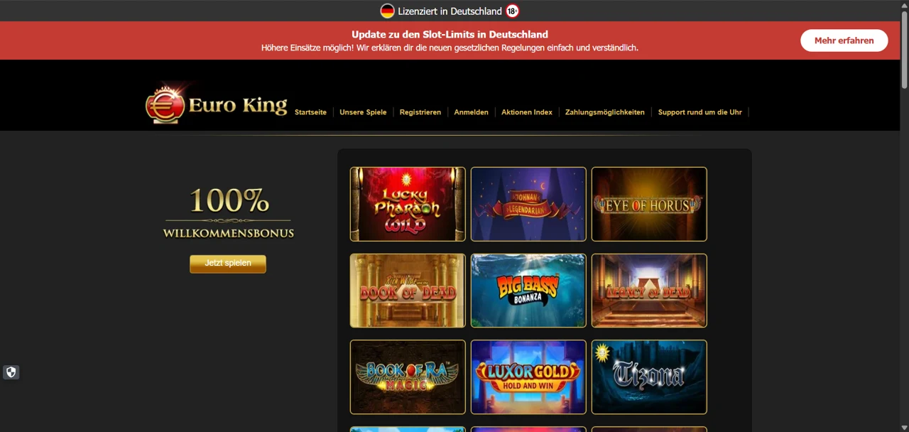 Euro King Casino Screenshot 2