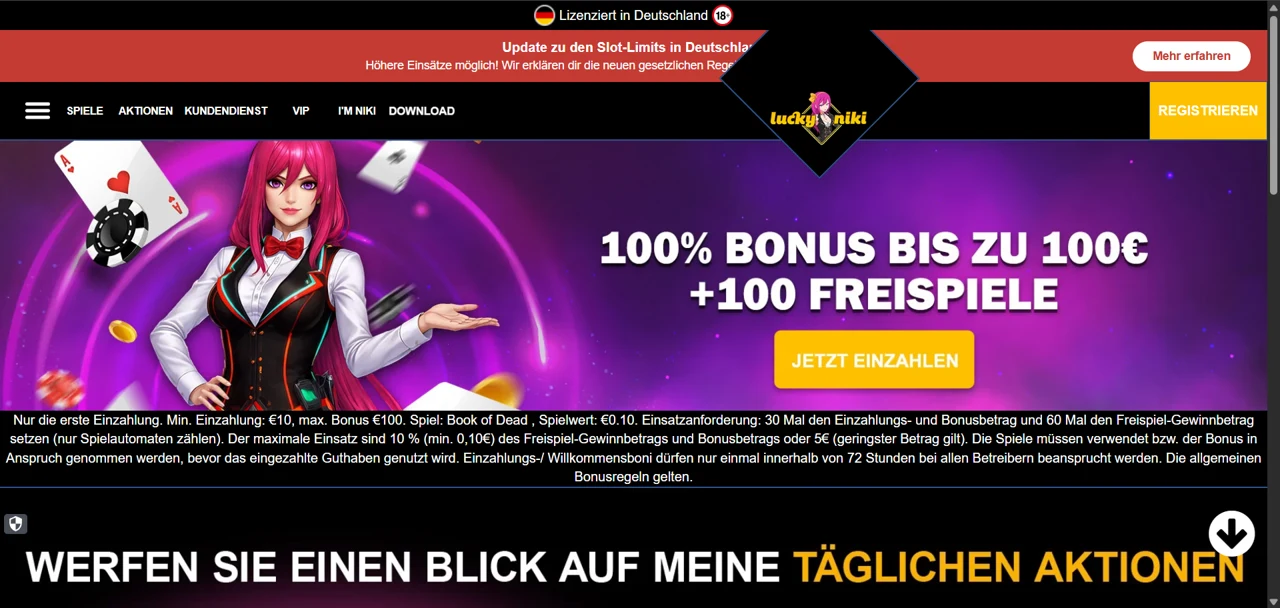 Lucky Niki Casino Screenshot 1