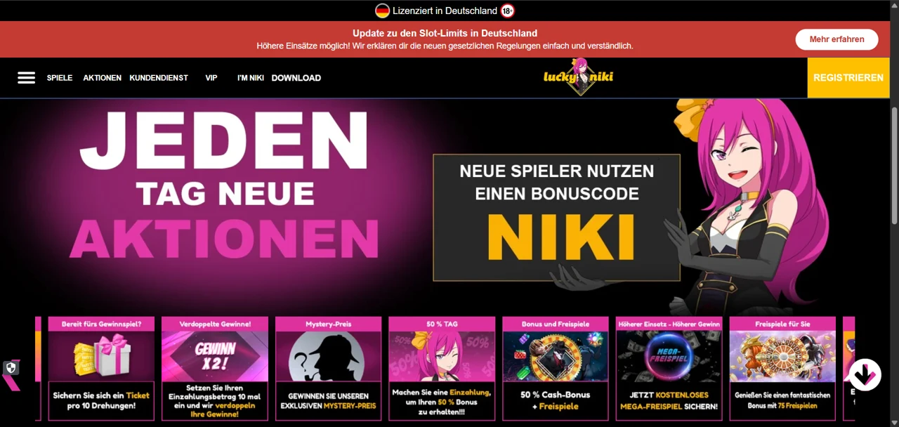 Lucky Niki Casino Screenshot 2