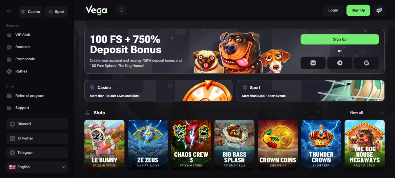 Vega Bet Screenshot 1